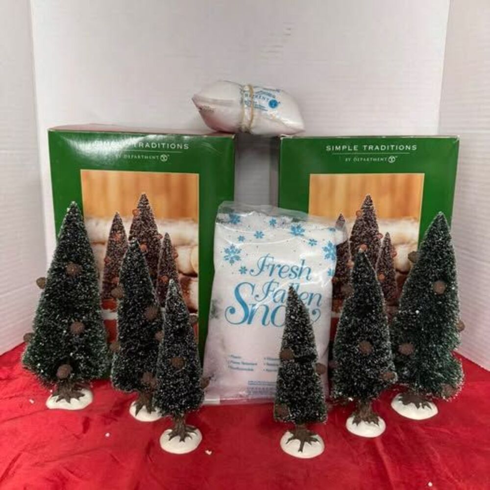 Department 56 Pine Trees and Fresh Fallen Snow Set